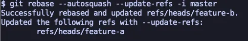 rebase command and message